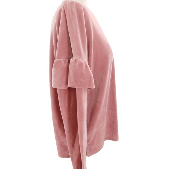 Two by Vince Camuto velour pullover top in plush pink w/ ruffle detail large - Picture 7 of 10